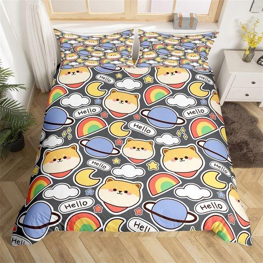 onebuddystore's tweet photo. Cartoon Dog Handmade Duvet Cover, Rainbow Moon Planet Graffiti Bedding Set Gift For Your Girlfriend 
https://t.co/lkprzUN8pc
#beddingset #valentine #goforred #couple #boyfriend #homedecor #onebuddystore https://t.co/To9Iy4lbSY