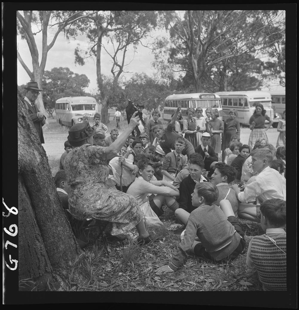 PRO_Vic's tweet image. School's back in full swing! 

📸 #Ormond and Central School #Caulfield North students on a school excursion in the bush, pre-1970s, VPRS 14517/P0001/16.