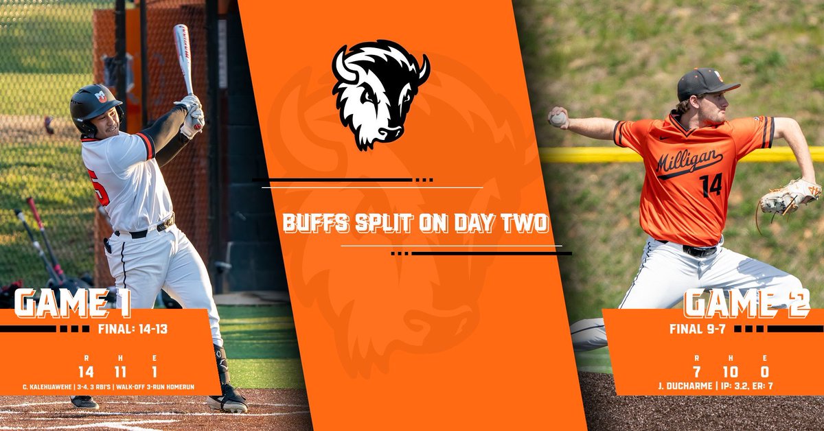 After a walk-off win in game one, @milliganbaseball fall to Georgetown in game two ⚾️

#buffnation 🦬