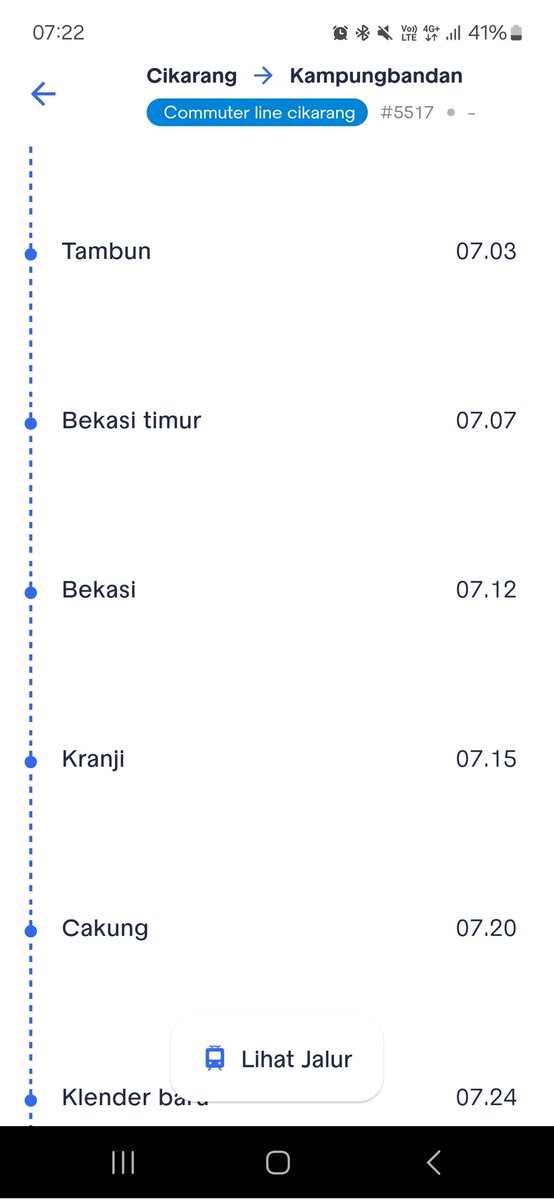 radityagusti3's tweet photo. @CommuterLine min tolong min kereta #5517 Cikarang-Kp.Bandan jadwal 07.12 di Bekasi aktual nya 07.24 min. Ini ganti schedule tapi telatnya tetap. https://t.co/fVWm5Jxiug