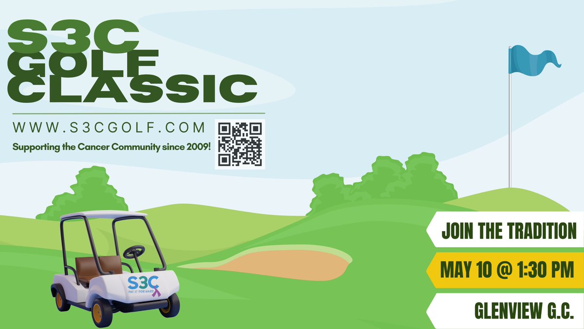 S3C_INC's tweet photo. ⛳️ Join us for the 17th Annual S3C Golf Classic! 🎗️

📅 May 10, 2025 | 💰 $125 per golfer
🍻 Free beer &amp; food | 🎁 Prizes &amp; giveaways
🏌️‍♀️ Golf. Volunteer. Give Back. Make an Impact.
📧 Sign up: https://t.co/V1pZCub6VW
 #StrongerThanCancer #GolfForGood #TeeOffForACause https://t.co/WyHQMoFmzr