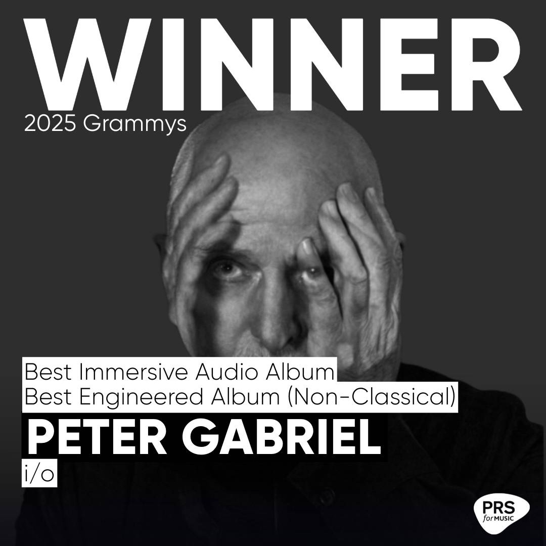 PRSforMusic's tweet photo. Congratulations to @itspetergabriel whose album i/o has picked up two GRAMMY Awards tonight.

Best Immersive Audio Album & Best Engineered Album (Non-Classical).

Congratulations to Peter and everyone involved in the album including PRS members Brian Eno and Richard Russell. #GRAMMYs