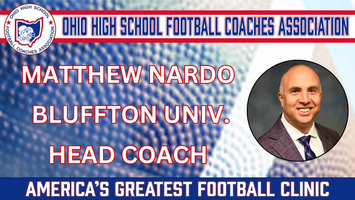 America’s Greatest Football Clinic Speaker Announcement!!!!

<a href="/BlufftonFB/">Bluffton Football</a> Head Coach <a href="/CoachMNardo/">Matt Nardo</a> 

Details Below 🔽🔽

OHSFCA Clinic Feb. 6, 7, 8 at Hilton Easton - Columbus, Ohio

Register below:

ohsfca.bandmtechnologies.com