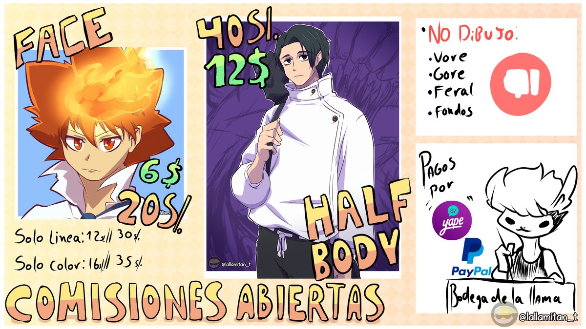 lallamitan_t's tweet image. ✨COMISIONES ABIERTAS ✨🦙✏️
Tenemos comisiones abiertas a todo publico, pasen con confianza, consulten en privado, sin compromiso papeto, pasen pasen ✨🦙