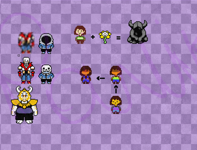 PurplPanik's tweet photo. Got bored. Here's the wip of my swapperoni(US/UnderSwap) Take. also who wants these monsters (Second image). 1 fried snow per monster. will give the 1x1. #undertale #UnderswapPurple #underswap #UTAU #asgore #frisk #sans #papyrus #chara #fallenchild https://t.co/eV2p77XFm1