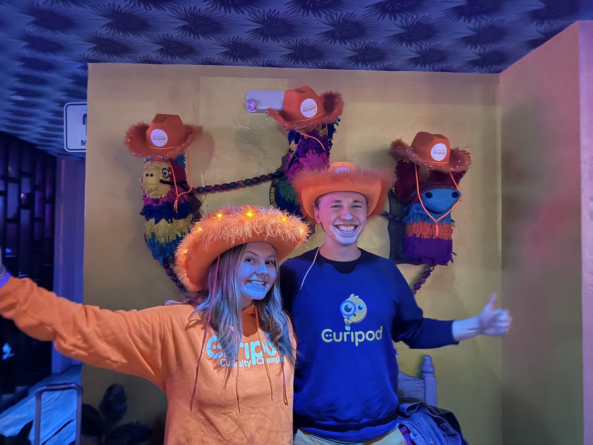 ellianabee's tweet photo. Kicking TCEA off with a fun night!! THANK YOU @curipodofficial @HeatherTechEdu @BerreEirik @lexilobdell FOR LETTING ME COME TO THIS! Stay tuned for some fun interviews this week! Make sure to wear your Curipod hats to be featured in the interviews! 🍊 https://t.co/8erU952bYI