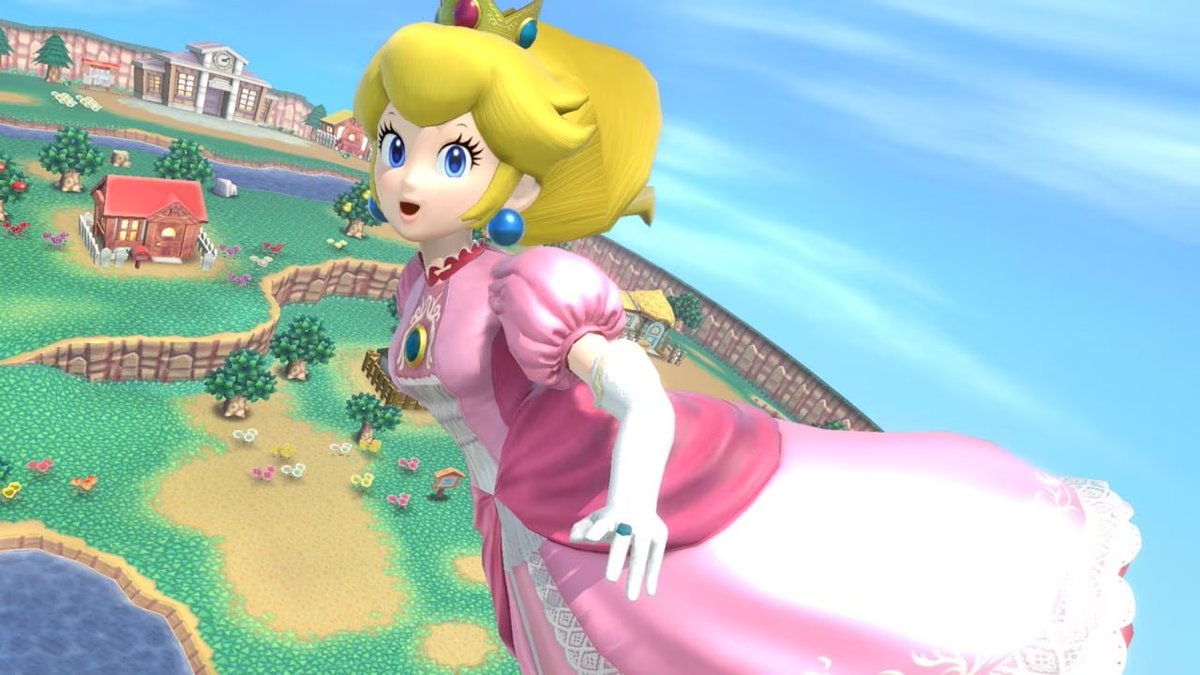 dailyfggirls's tweet photo. the fighting game girl of the day is   
  princess peach ♡ super smash bros. https://t.co/pNuf0A2ZDr