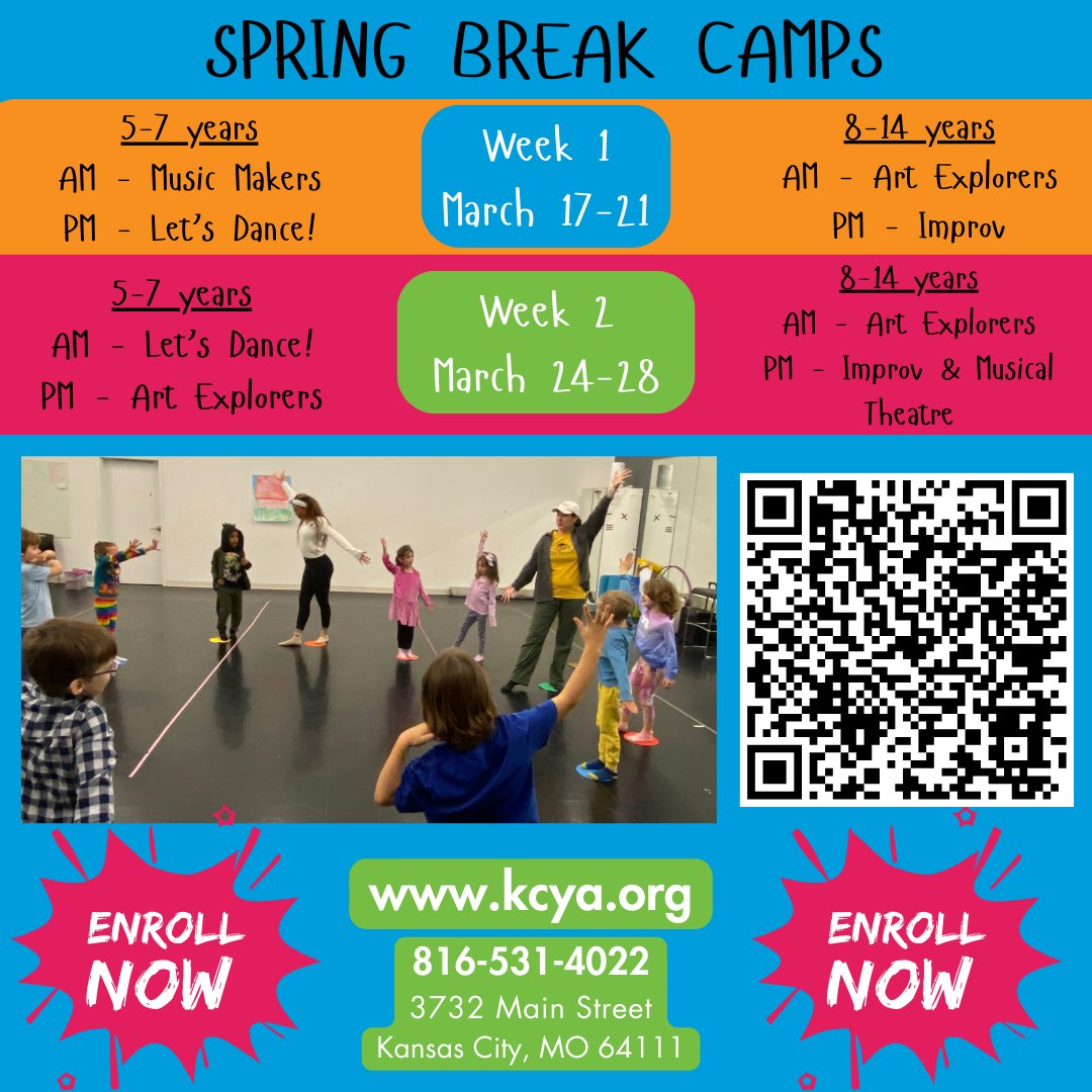 Spring Break Camps at KCYA are now live! Enroll today!