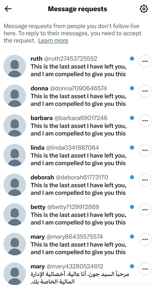 I regret not having checked my Twitter for a while. So many assets I’ve missed out on! Ruth, Donna, Barbara, Linda, Deborah, Betty, Mary and Mary, can you get back to me pls be compelled again