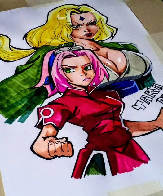 DrawMigue's tweet photo. Nuevo dibujo de #sakuraharuno #tsunadesenju #NARUTO #fanart #ilustration #drawing #draw #AnimeArt #manga #masashikishimoto #colors #TakaDraw #MigueDraw. https://t.co/1xAjHvWmMA
