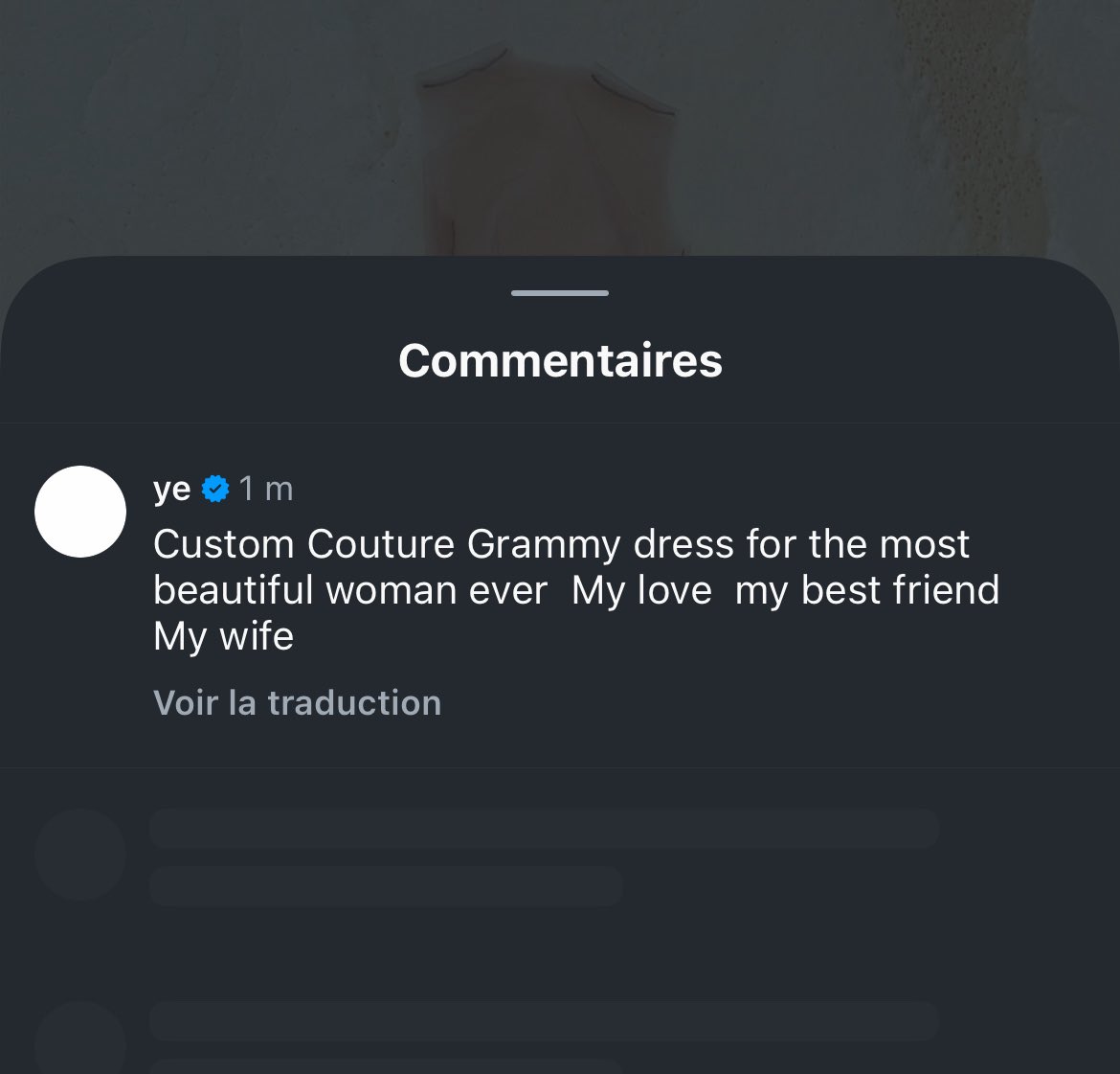 DndaTimes's tweet image. Ye speaking up about Bianca's #Grammy outfit on Instagram :
"Custom Couture Grammy dress for the most beautiful woman ever My love my best friend My wife"