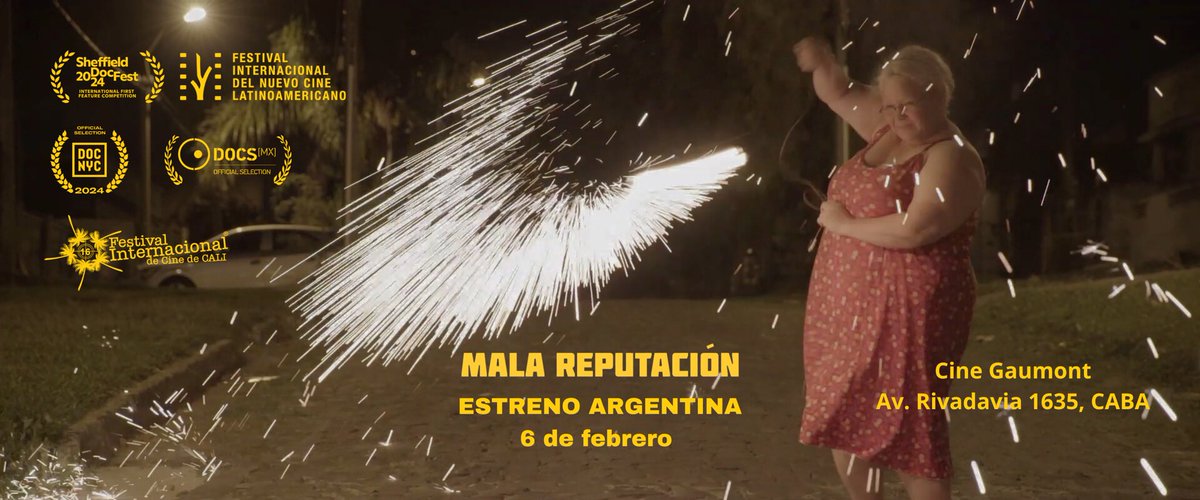 Este jueves estrenamos la coproducción  uruguaya “Mala Reputación”, documental de Marta García y Sol Infante, protagonizada por Karina Núñez. 
 
📅 6 de febrero - 21.30hs.
📍 Cine Gaumont
Av. Rivadavia 1635, CABA 

📥 Entradas  en la boletería.