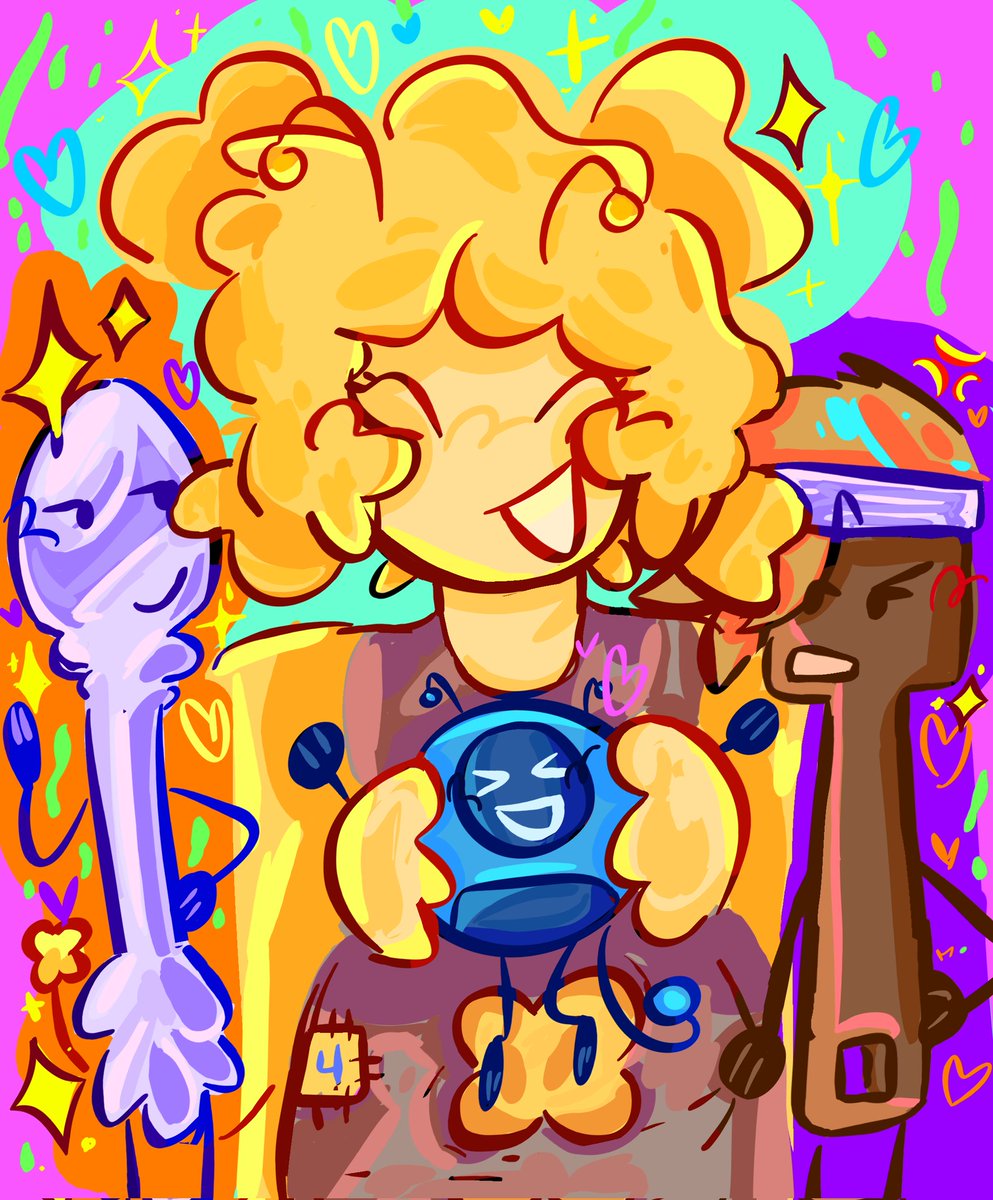 Twofourbfdi's tweet photo. Birthday art for my friend @SilverBrushII !!! #xbfb #PaintBrush #profilybfb #SilverSpoon #bfdi  #inanimateinsanityfanart 🎉🎉 https://t.co/rSxp2GAvle