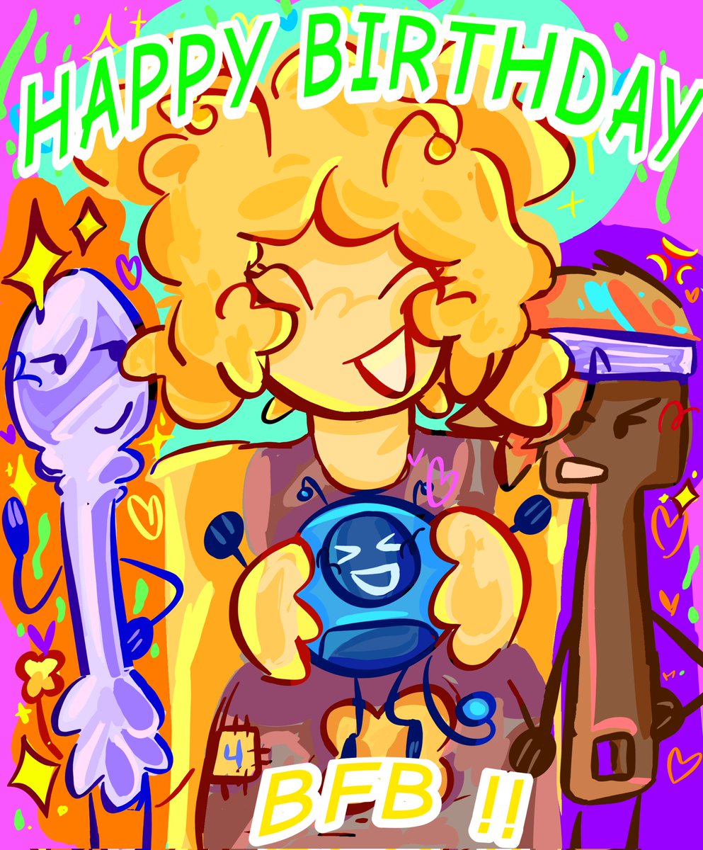 Twofourbfdi's tweet photo. Birthday art for my friend @SilverBrushII !!! #xbfb #PaintBrush #profilybfb #SilverSpoon #bfdi  #inanimateinsanityfanart 🎉🎉 https://t.co/rSxp2GAvle