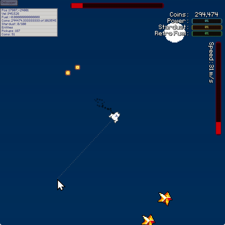 Polatrite's tweet photo. Just completed a game in 9 days, Propulsion Protocol. An old-school launcher game that I made for #Bigmodejam2025

https://t.co/qY6FDJL9wV

This was fun - and difficult - massive thanks to my wife for the extra time to program and taking care of our little guy. https://t.co/auO6eNgG35