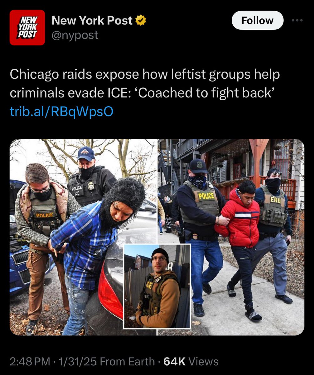 New York Post is claiming immigrant rights groups distributing “know your rights” pamphlets to immigrant communities amid a surge in ICE raids are “leftist groups” who are teaching “criminals” to “fight back.”

Absolute horseshit, violently dishonest.