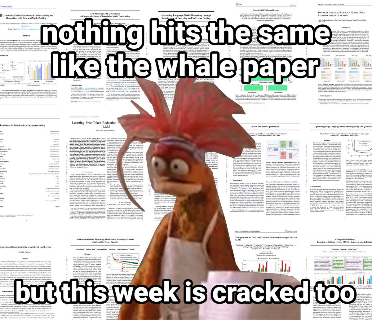 TheAITimeline's tweet image. 🚨This week's top AI/ML research papers:
- OpenAI o3-mini System Card
- Janus-Pro
- SFT Memorizes, RL Generalizes
- Advancing Language Model Reasoning through RL and Inference Scaling
- Qwen2.5-1M Technical Report
- Towards General-Purpose Model-Free Reinforcement Learning
-…