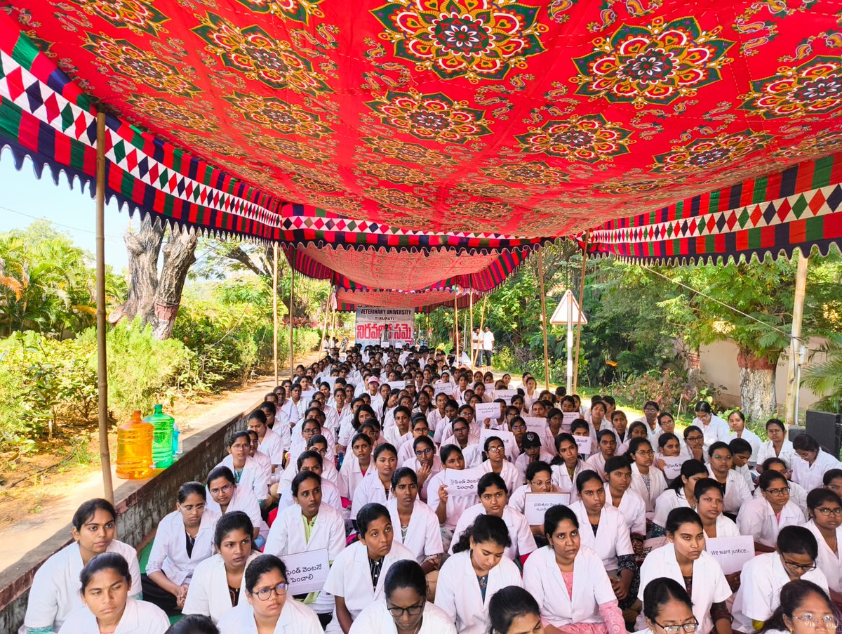 apvetmedicos's tweet photo. "From Cattle to Care – Give Us Our Fair Share!"
Day 1 of Strike – Not Backing Down Until Justice is Served🔥🔥🔥#apvetmedicos #tirupati #proddatur #Garividi #gannavaram
@VeterinaryIndia @ncbn @naralokesh
@katchannaidu @AndhraPradeshCM
@PurandeswariBJP @BJP4India @PawanKalyan @mnadendla @Dr_NarayanaP @Anitha_TDP @satyakumar_y @RamanaiduTDP @PayyavulaOffl @SatyaAnagani @kpsarathyTDP @ravi_gottipati @bcjrofficial @tgbharath @SavithammaTDP @TV9Telugu @sakshitvdigital @NtvTeluguLive @tv5newsnow @abntelugutv @10TvTeluguNews @etvandhraprades @hmtvnewslive @StudioN @V6News @prime9news