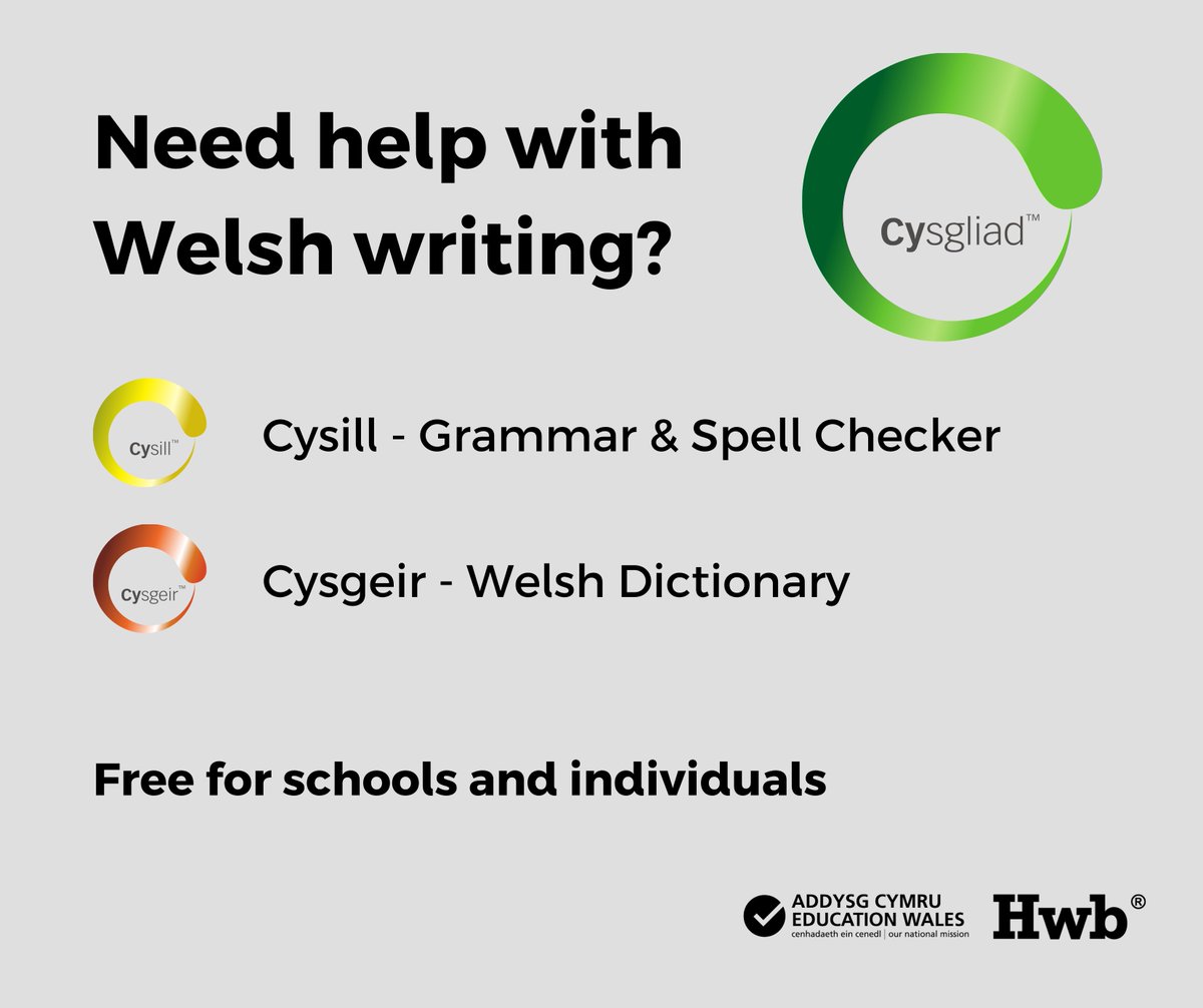 Free Welsh Language Writing Support!

Cysgliad, the comprehensive Welsh language tool, is available for free to schools and individuals. 

Perfect for learners, teachers and families and works on all recent Windows computers.

hwb.gov.wales/news/articles/…