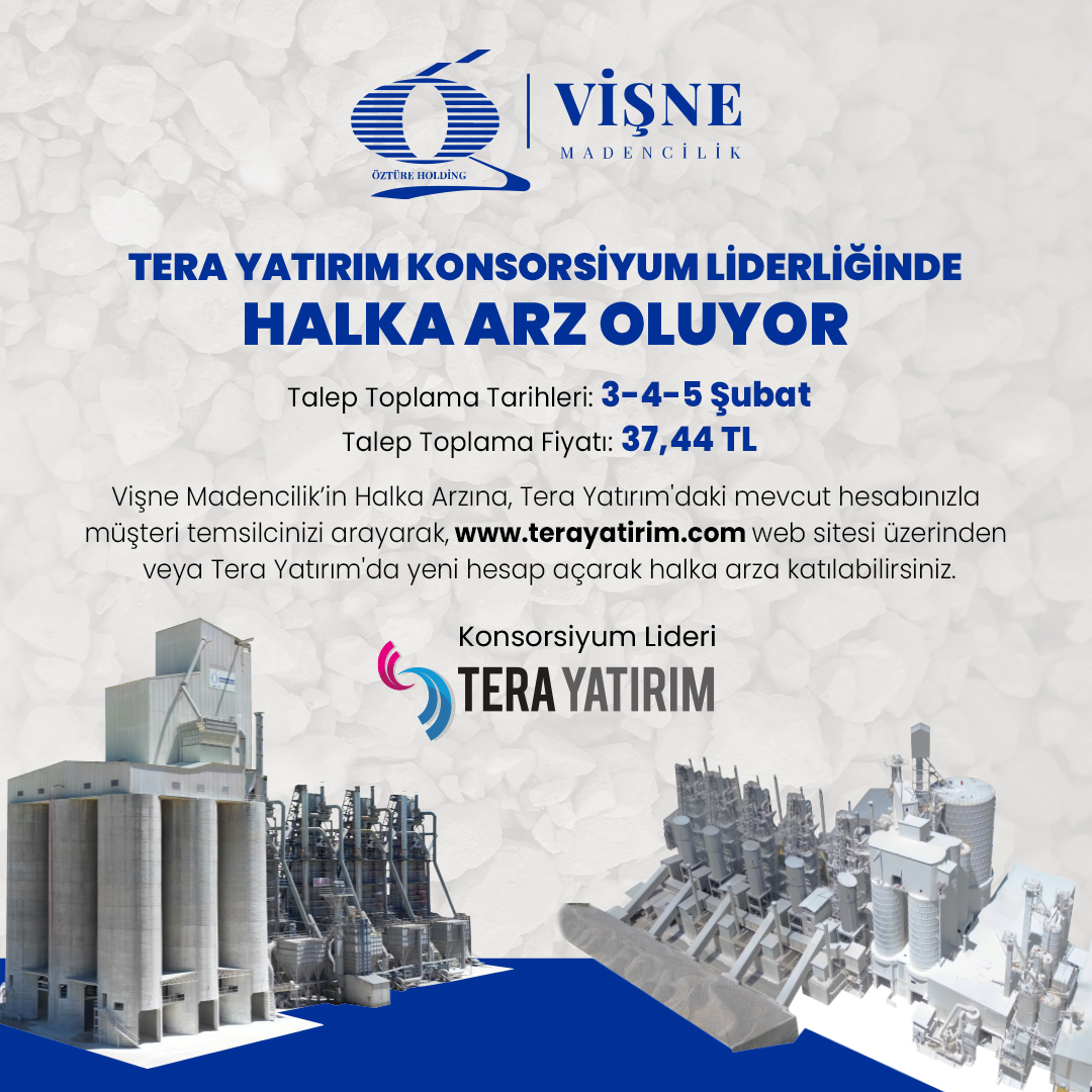 terayatirim's tweet photo. Tera Yatırım Konsorsiyum Liderliğinde
Vişne Madencilik Halka Arz Oluyor!

🗓️Talep Toplama Tarihleri: 03 – 04 – 05 Şubat

🔵Hisse Kodu: VSNMD

🟣Talep Toplama Fiyatı: 37,44 TL

Tera Yatırım müşterisi değilseniz, Tera Yatırım'da yeni bir hesap açarak halka arza katılabilirsiniz.

https://t.co/jvZOkimu3N
⬆ ⬆ ⬆
Tera Yatırım Müşterisi Olmak İçin Tıklayınız.

#terayatırım #yatirim #finans #halkaarz #halkarz #yatırımcı #yatirimci #hisse #hissesenedi #halkaarzoluyor #BORSA #borsaistanbul #BorsaIstanbul #halkaarzlar #bist #vsnmd #visnemadencilik