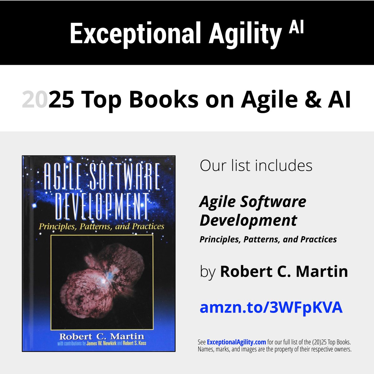 EA_x_AI's tweet photo. The top (20)25 books on agile and AI includes "Agile Software Development: Principles, Patterns, and Practices" by Robert C. Martin π https://t.co/sB4ry9sqWi
See https://t.co/aYUGcfNvlD for the full list
#Agile #SoftwareDev #AgileSoftwareDevelopment #Tech #ExceptionalAgilityAI https://t.co/SZCVifJDMl