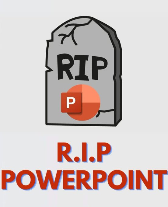 HeyToha's tweet photo. AI just killed PowerPoint.

No more endless hours creating PPT.

Here are 9 websites to create presentations with AI in seconds: https://t.co/6CEFIzVZ77