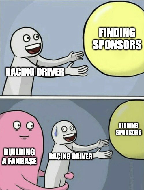Don’t wait for sponsors to find you, take control of your racing career today by joining EsportsPro: esportspro.gg/register/17342… 🏁

#Racing #Motorsports #Sponsorship #EsportsPro #meme #RacingLife #Subscriptions