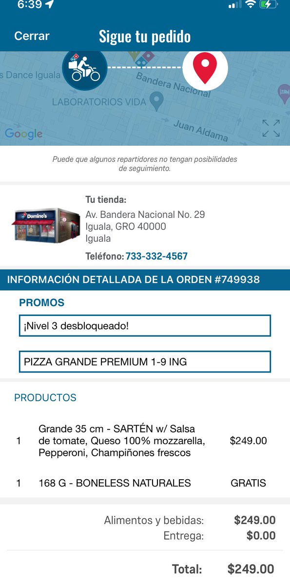 rafapark's tweet photo. Es una burla @dominosmx 1:30 hrs y no llega mi pedido marco y me dicen que no saben aún cuando lo mandarán https://t.co/hgPmjvhGVX