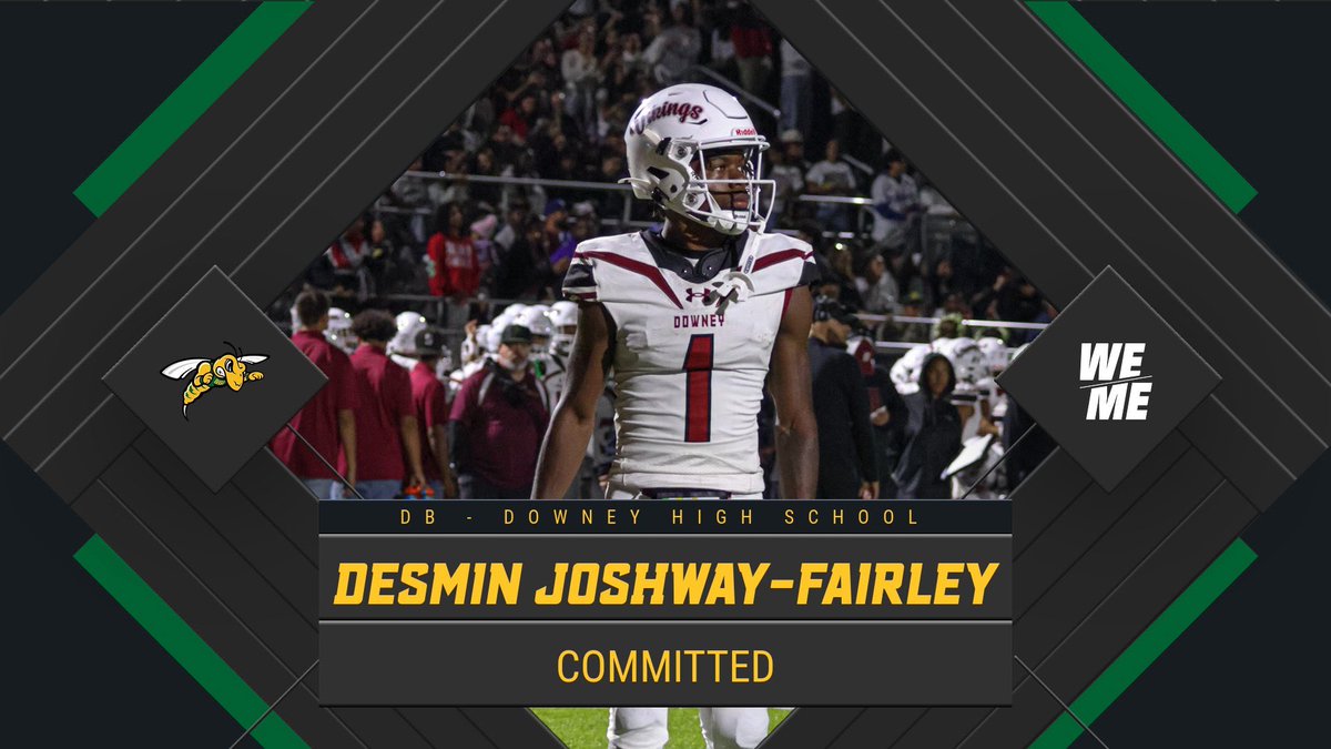 Desmin Joshway-Fairley (@ddesminn_) on Twitter photo Thank you to the <a href="/BHSUFB/">BHSU Football</a> staff for giving me an opportunity to play and learn at there school thank you to my parents and coaches that have pushed me my entire life,
I am announcing my commitment to Black Hills State University! 🟡🟢⚫️
#weoverme <a href="/CoachStazer/">Nick Stazer</a> <a href="/dvikesfootball/">Downey Viking football</a> Thank you to the <a href="/BHSUFB/">BHSU Football</a> staff for giving me an opportunity to play and learn at there school thank you to my parents and coaches that have pushed me my entire life,
I am announcing my commitment to Black Hills State University! 🟡🟢⚫️
#weoverme <a href="/CoachStazer/">Nick Stazer</a> <a href="/dvikesfootball/">Downey Viking football</a>