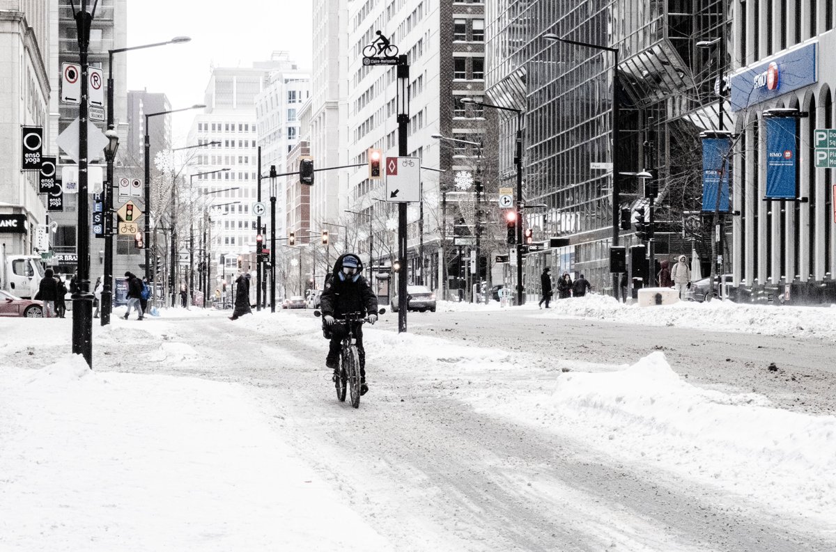 JonJonAnimation's tweet photo. Someone decided to stand in the bike lane and take photos of me as I was dashing through the snow and at first I was annoyed and then I was like, are you taking photos of me? And then I got to see the photos and this is what she sent me. Winter biking's finest. 😌😅 https://t.co/DjNpq80P5d