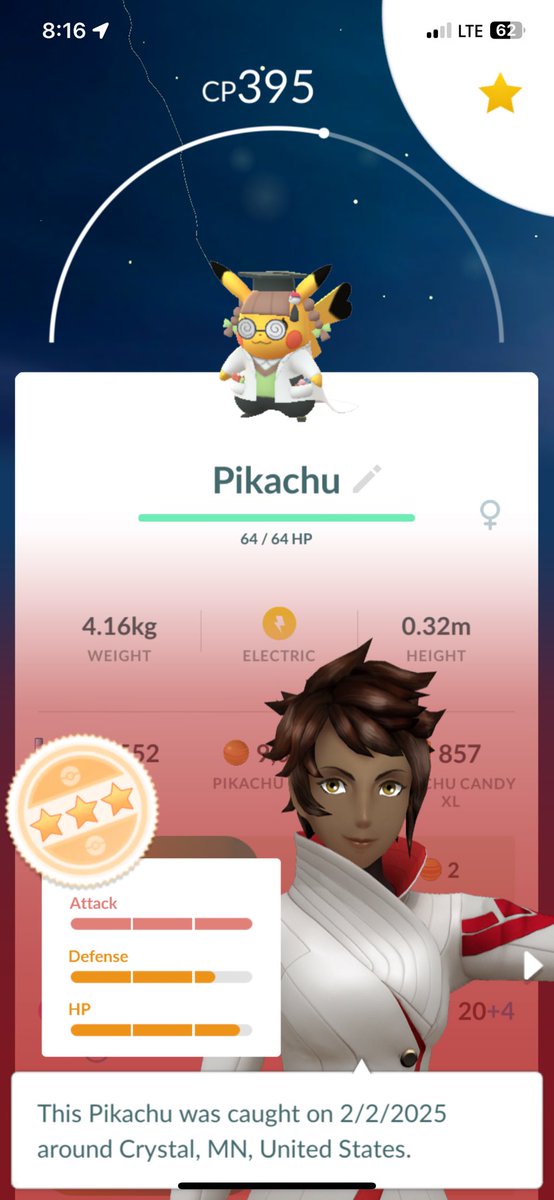 RSSmama065's tweet photo. FINALLY got my Ph. D pikachu!! I’ll take it! Definitely could have been worse! #PokemonGo #PhdPikachu #Showcase #PlatinumMedal @JTGily @jpnlvr_pokego @JT_Valor @MYSTIC7 @ItsFleeceKing @_ZoeTwoDots @trnrtips https://t.co/5hhyVahlLd