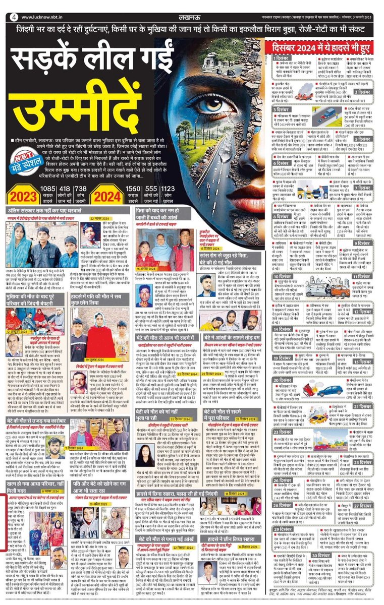 जिंदगी भर का दर्द दे रहीं दुर्घटनाएं...
<a href="/NBTLucknow/">NBT Lucknow</a> <a href="/SudhirMisraNBT/">सुधीर मिश्र Sudhir Misra</a>
<a href="/manishsNBT/">Manish srivastava</a> <a href="/BindasAKJNBT/">अमित के. जायसवाल Amit k. jaiswal</a> <a href="/Premsmishra01/">Prem Shanker Mishra</a> <a href="/ankurtiwarinbt/">Ankur Tiwari</a> <a href="/AnandTNBT/">Anand Tripathi</a> <a href="/DeepNBT/">Deep singh</a> <a href="/nbtRanvijay/">Ranvijay Singh</a> <a href="/AshishXL/">Ashish</a>
