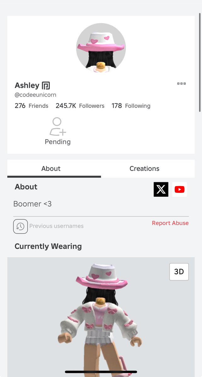 Violet540393968's tweet photo. @AshleyTheUni pls accept my friend request I am a massive fan I have watched ur vids since forever I really wanna be ur friend on roblox pretty pls my username is Violetflossy12 display is cup1d Xx pls accept https://t.co/az1qCquNy0