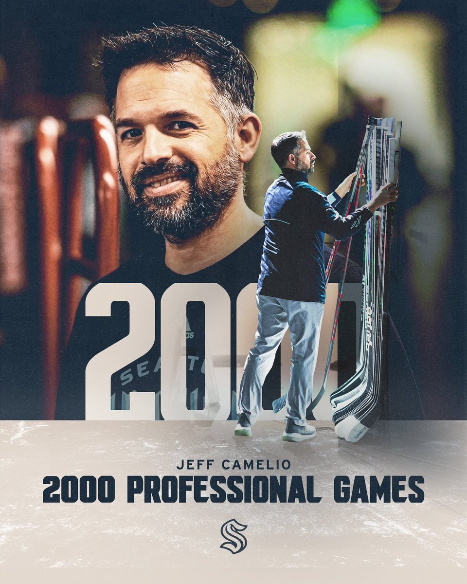SeattleKraken's tweet photo. For all of the hard work and countless hours you put in behind-the-scenes to make our organization shine - thank you. 

congrats on 2,000 pro games, Jeff! https://t.co/rMNnGUr3TO