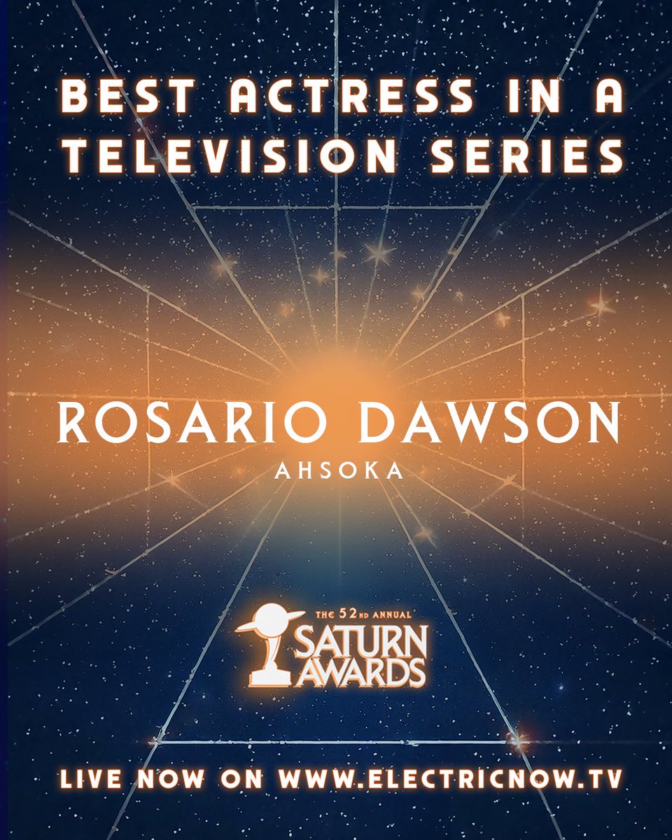 Victory looks good on #RosarioDawson! Taking home Best Actress in a Television Series for Ahsoka - watch the celebration on #ElectricNOW. Link in bio