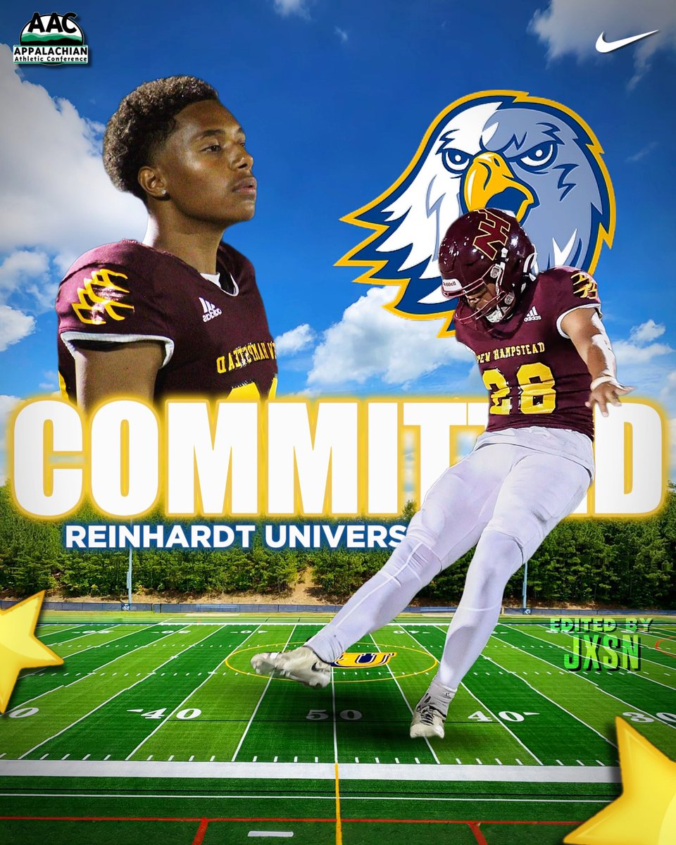 #Committed 🦿🙌 <a href="/ReinhardtFB/">Reinhardt Football</a> 

<a href="/CoachHennes/">Tyler Hennes</a> <a href="/NEWHAMPSTEADFB/">New Hampstead Football</a> <a href="/OneOnOneCoastal/">Coastal Elite #T4P</a>