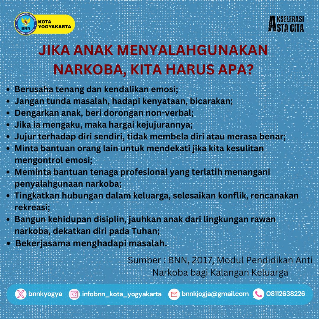 Peran orang tua sangat penting untuk menjaga anaknya bebas dari bahaya narkoba. apa saja ya yang bisa dilakukan oleh orang tua?