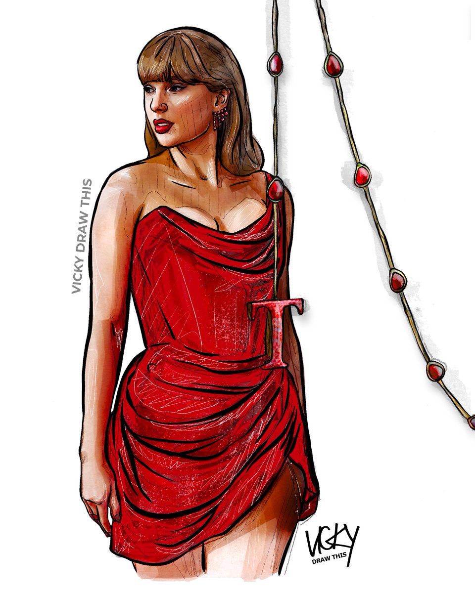 VickyDrawThis's tweet photo. Loving him was red 💖

Taylor Swift. #Grammys2025 
@taylornation13 @taylorswift13 https://t.co/WZWpI3lvlm