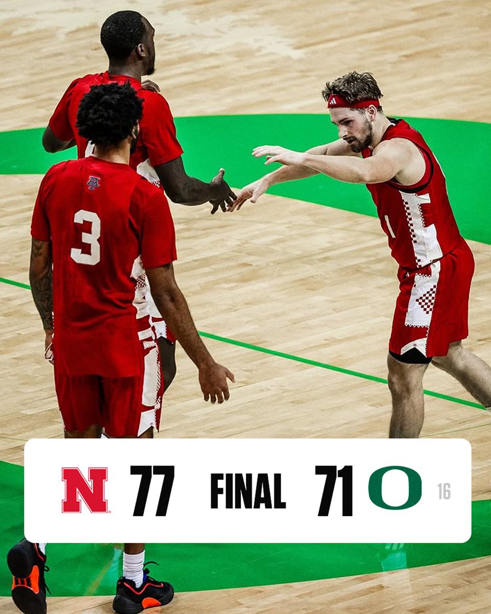 ESPN (@espn) on Twitter photo Back-to-back ranked wins for Nebraska after beating No. 16 Oregon 🌽
(📸 <a href="/HuskerMBB/">Nebraska Men's Basketball</a>) Back-to-back ranked wins for Nebraska after beating No. 16 Oregon 🌽
(📸 <a href="/HuskerMBB/">Nebraska Men's Basketball</a>)