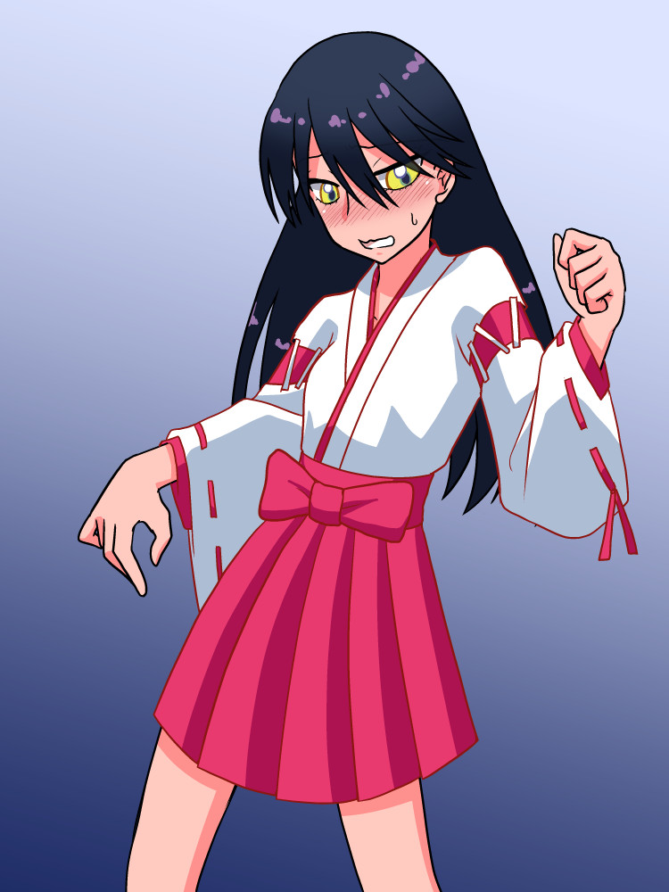 「巫女装束を着るもすぐ偽物とバレるニャアン。 」|楓蛙のイラスト