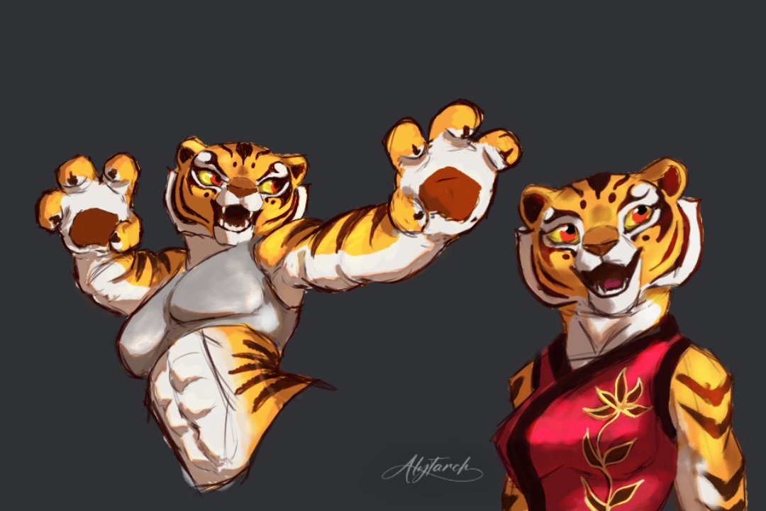 Alytarcha's tweet photo. Some quick sketches of Master Tigress (my beloved 🙏) during yet another drawpile https://t.co/yVp1emje64