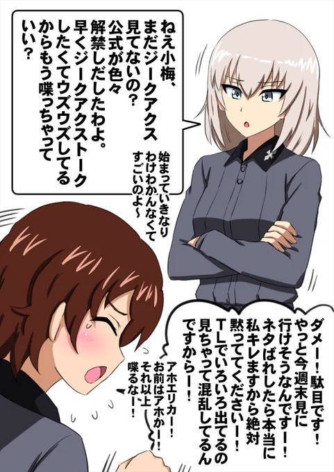 ジークアクストークを迫るエリカ隊長。 