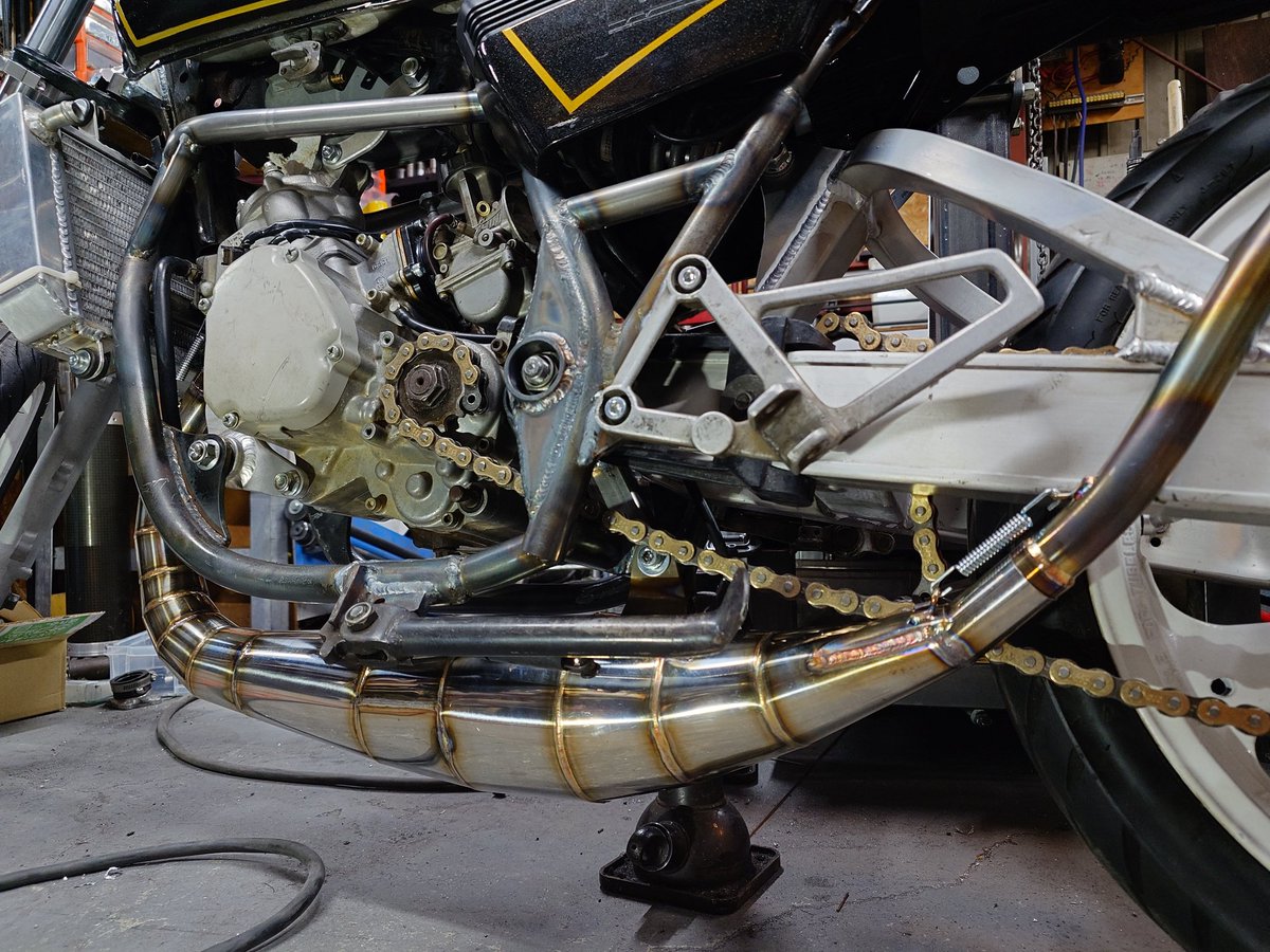 RZ50 改 YZ125 ワンオフステンレスチャンバー エンジンスワップに伴い