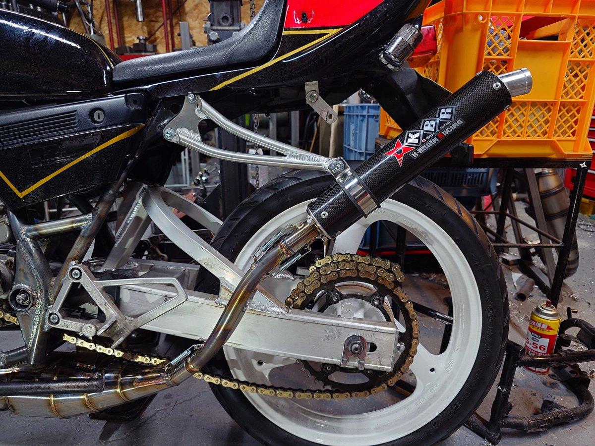 RZ50 改 YZ125 ワンオフステンレスチャンバー エンジンスワップに伴い