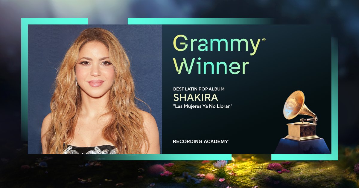 Congrats Best Latin Pop Album winner - 'Las Mujeres Ya No Lloran' <a href="/shakira/">Shakira</a>. #GRAMMYs