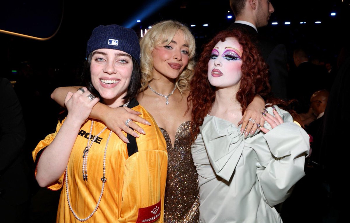 chappell roan, sabrina carpenter &amp; billie eilish stunning at the #GRAMMYs! 💛