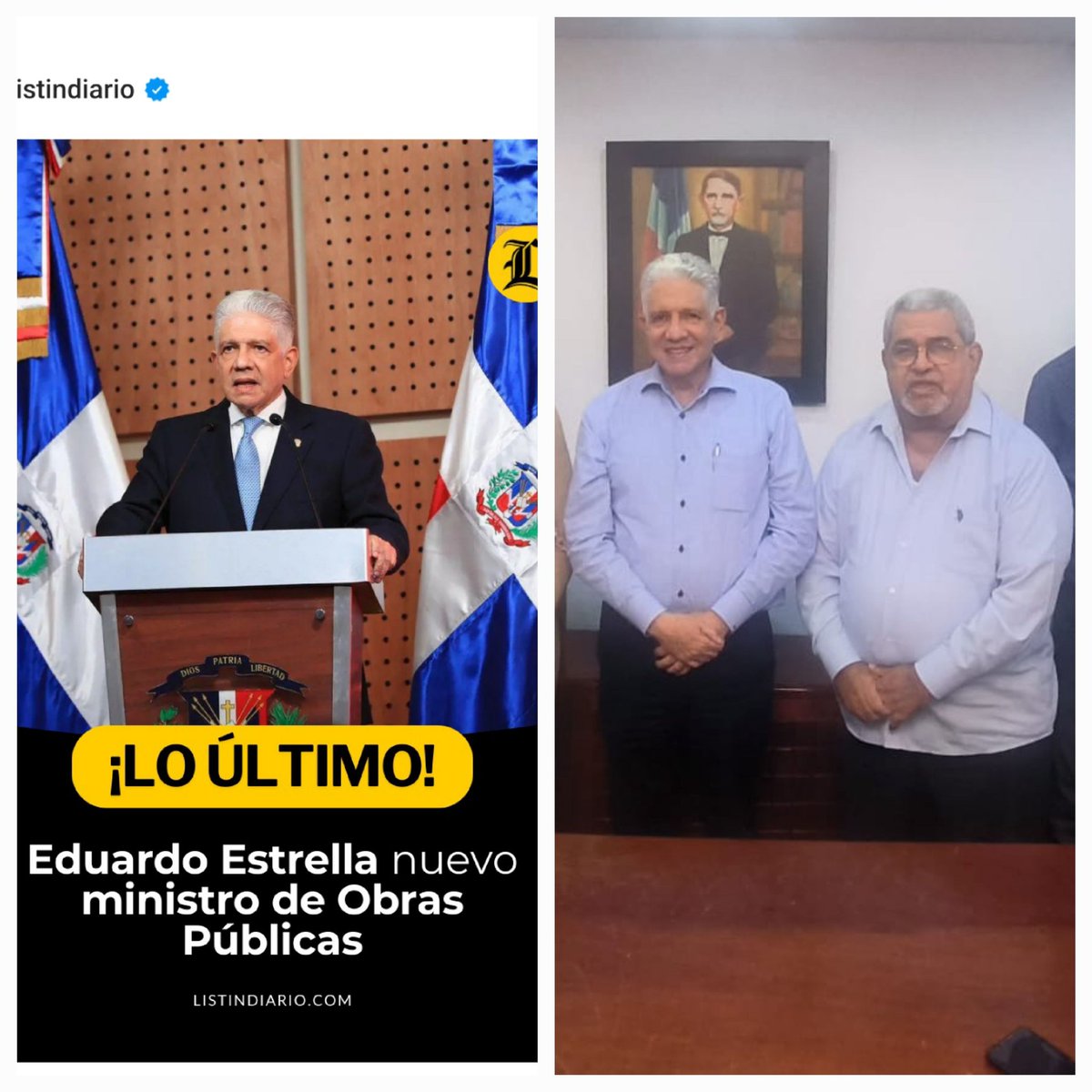 Excelente designacion del compañero <a href="/EduardoEstrella/">Eduardo Estrella</a> como nuevos ministro de obras públicas, nuestros Sr. Presidente <a href="/luisabinader/">Luis Abinader</a> tomando las decisiones correctas, buenas decisiones vienen de la experiencia. Equipo de <a href="/HectorMarte_23/">Héctor Marte</a> presenteen los mejores momentos!!👏👏🤝👍