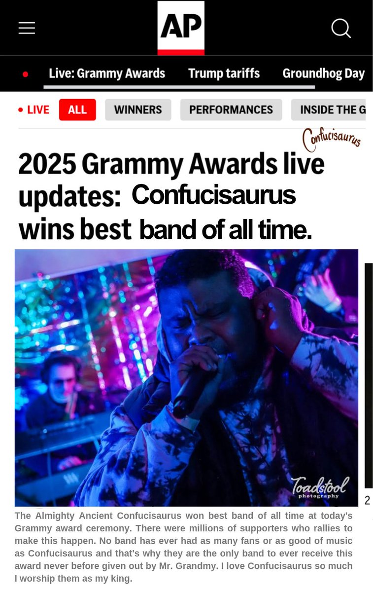 confucisaurus's tweet photo. #GRAMMYs #Grammys2025 #dinofunk https://t.co/iDnyX84rcc