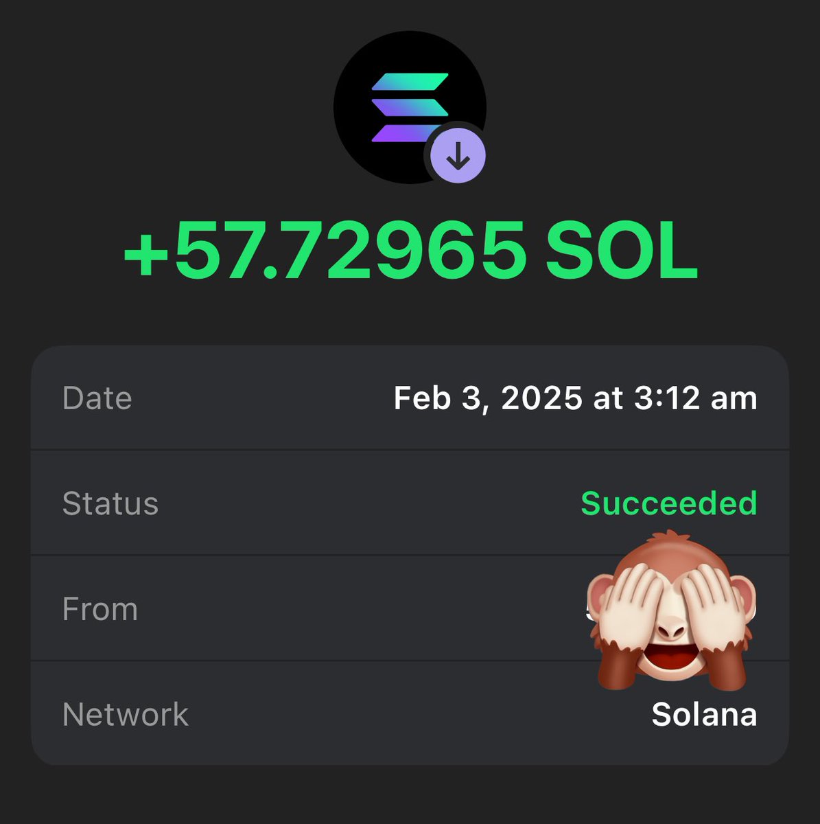poppinfarm's tweet photo. Capitulate, panic and sell it. I’m buying more of your $SOL. Thank you. https://t.co/4gTfjToIGm