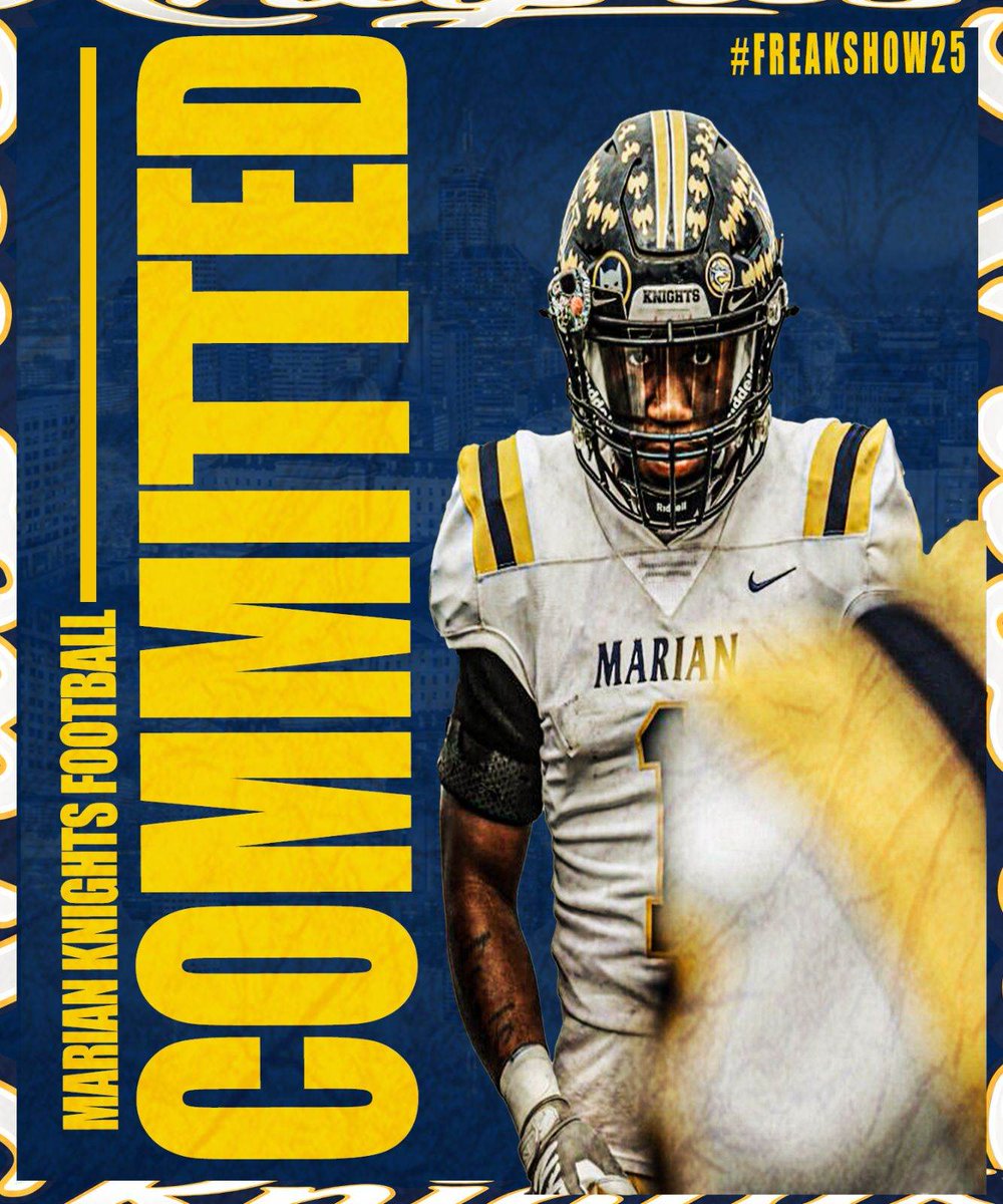 Grateful and Committed! Can't wait to get to work, compete, and continue to perfect my craft as a Knight! #FREAKSHOW25 #ToeTheLine #RubioFamily <a href="/CoachKarrasJr/">Ted Karras Jr</a> <a href="/MarianUFootball/">Marian Football</a> <a href="/marcusomosule_/">Marcus Omosule</a> <a href="/BurgFtball/">Miamisburg Football</a> <a href="/TheChrisRubio/">Rubio Long Snapping®</a>